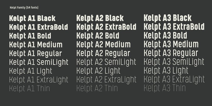 Beispiel einer Kelpt A2 Extra Bold-Schriftart